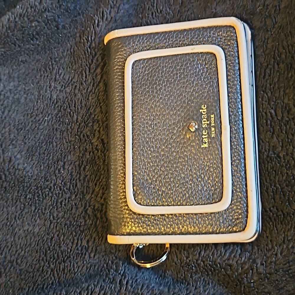 Small Kate spade wallet in black with light pink trim